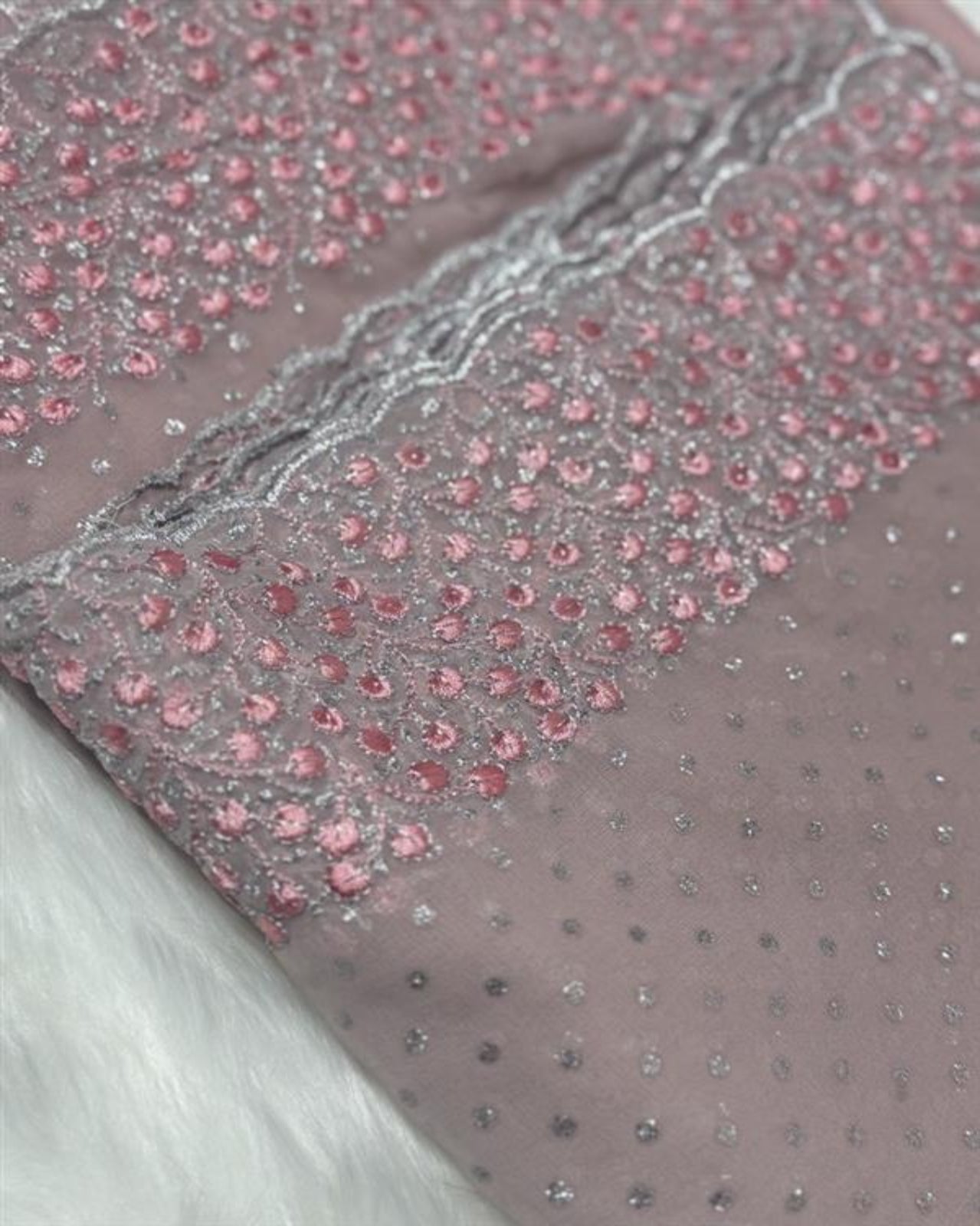 Baby Pink Sequin Party Saree