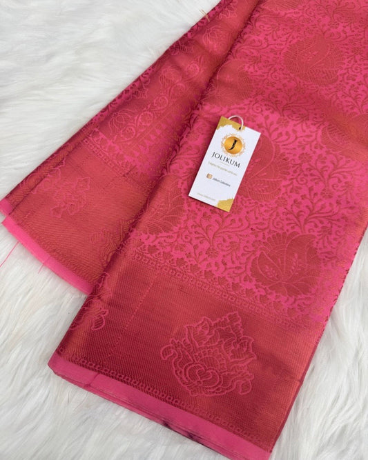 Pink Semi Silk Saree with Border