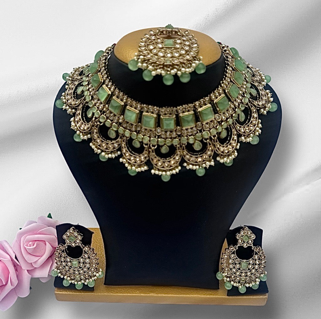 Light Green Indian Choker Set
