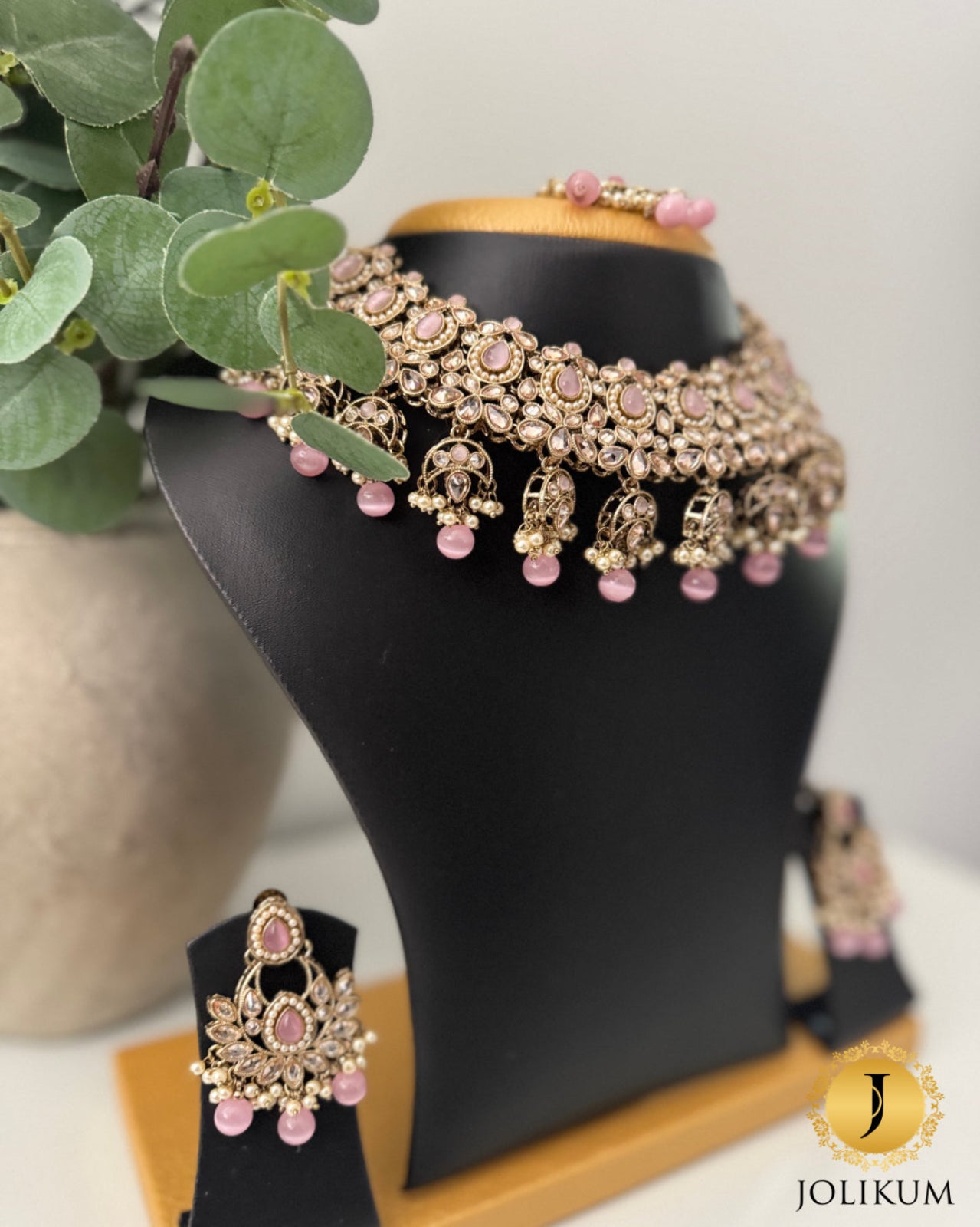 Pink Polki Choker Set