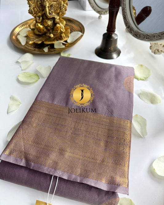 Chic Dark Nude Semi Silk Saree