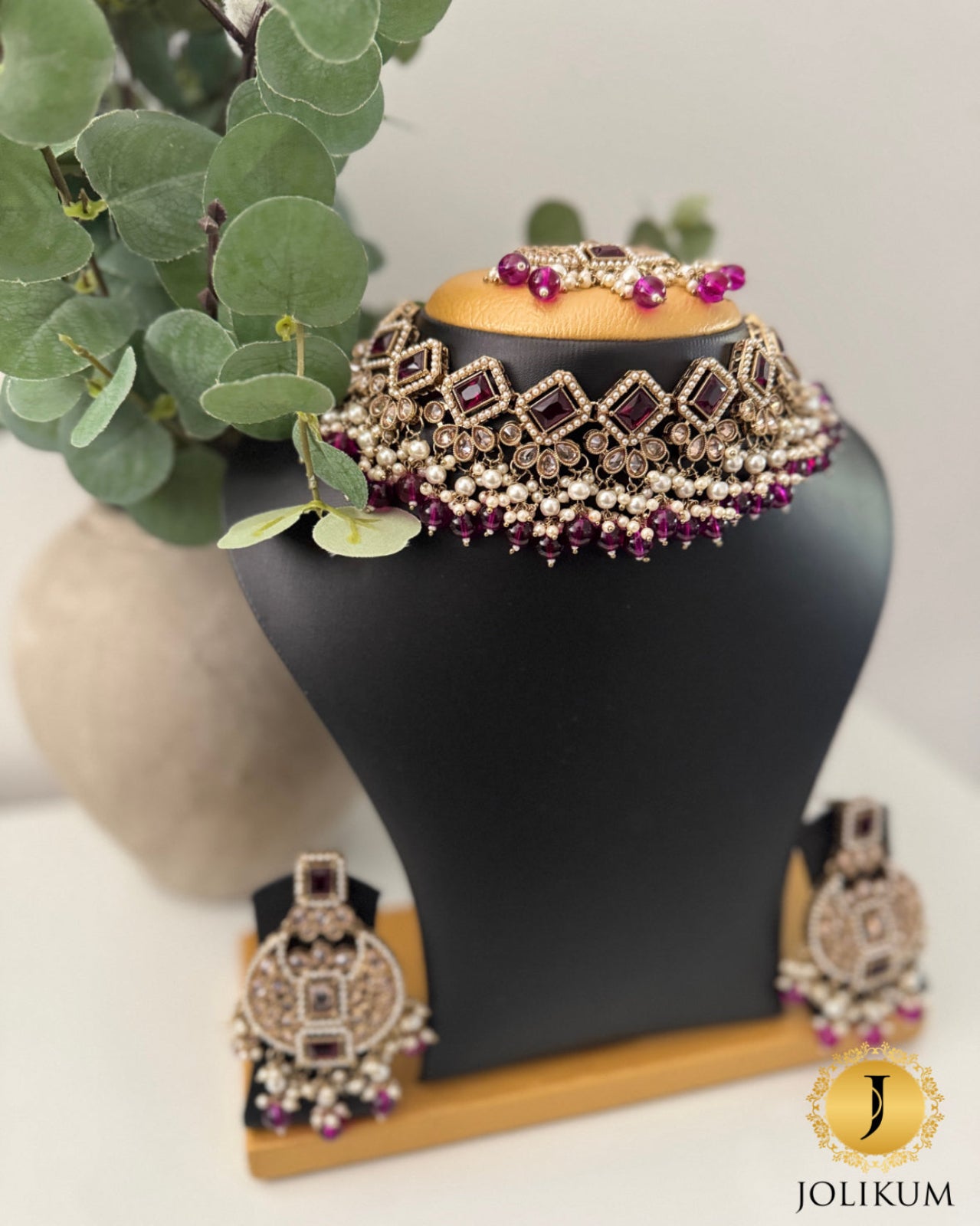 Purple Polki Choker Set
