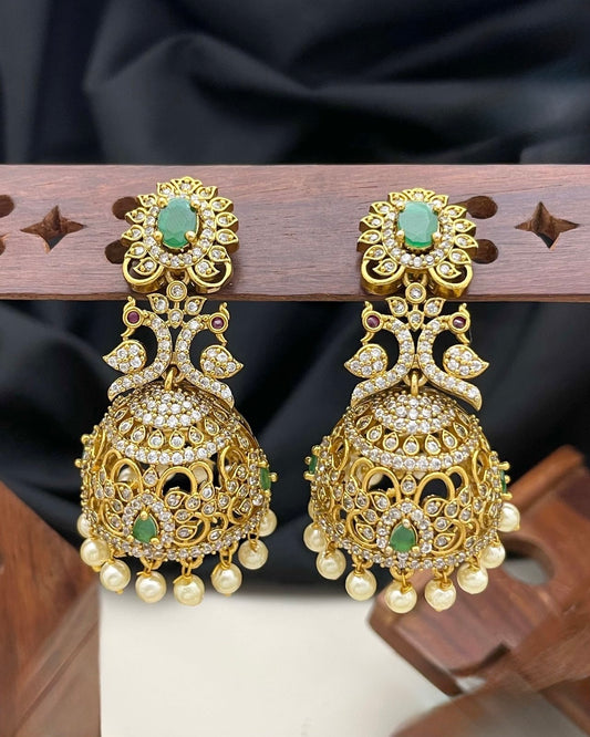 Royal Peacock Jhumkas – Sparkle & Shine!