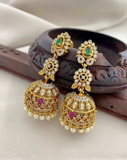 Gold Jhumka Earrings – Festive Glam!