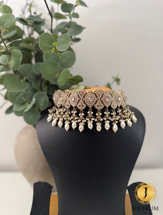 White Polki Choker