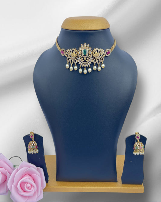 Emerald & Ruby Glow Choker Set