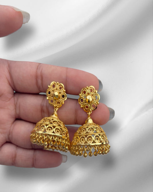 Golden Grace Traditional Jhumkas