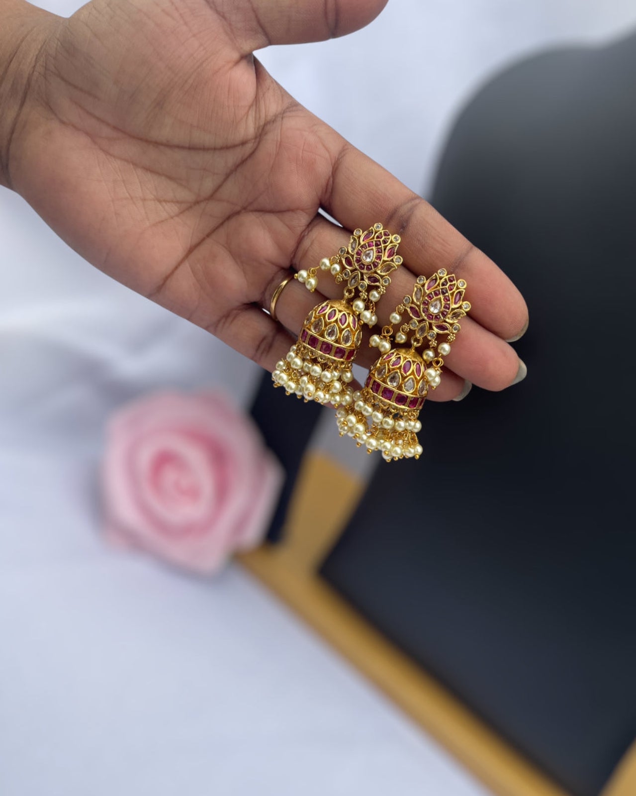 Royal Pearl Jhumkas