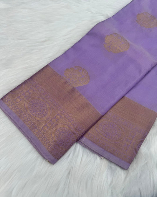 Lavender Saree with Copper Zari Border
