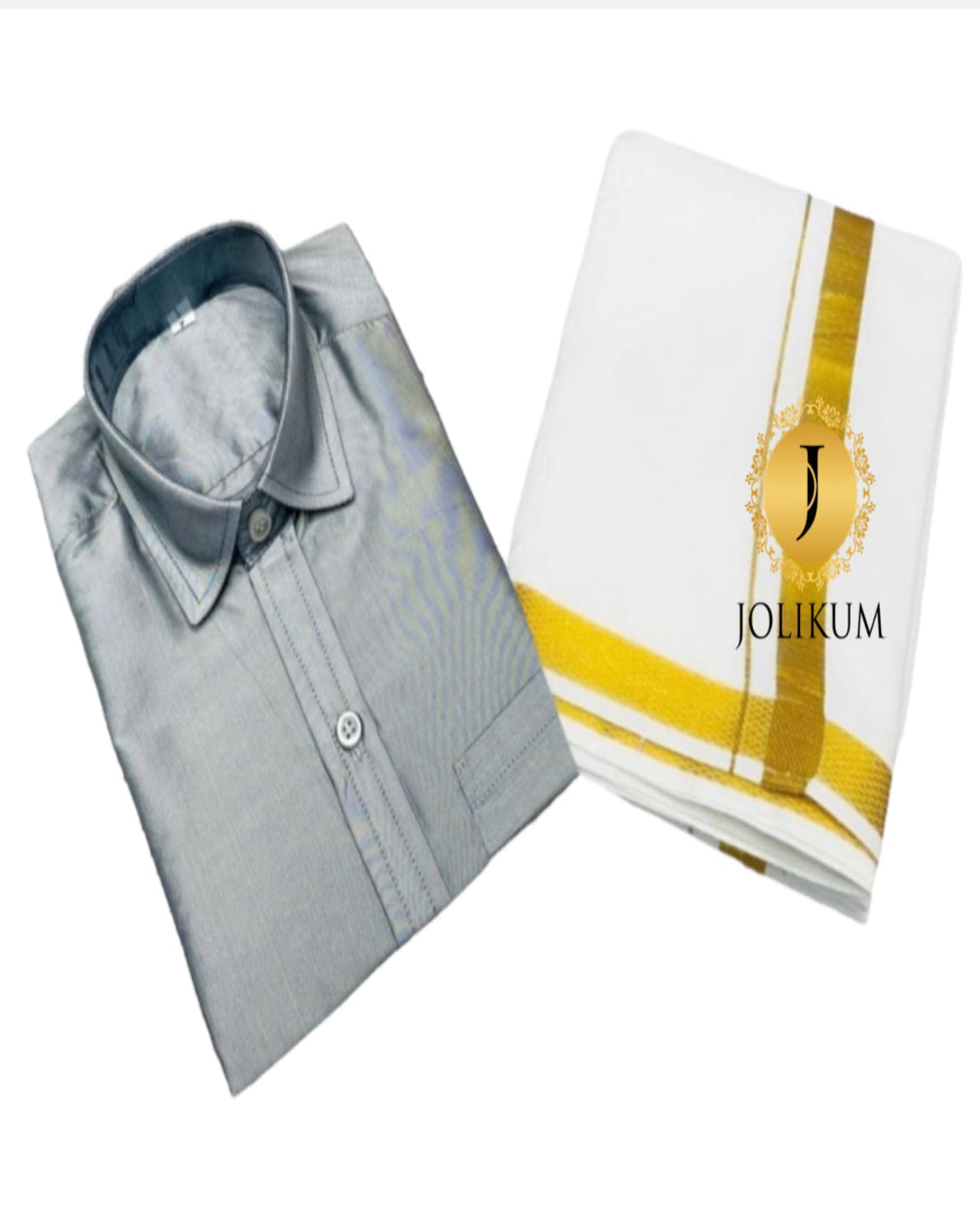 Kids Grey Shirt & Dhoti Set