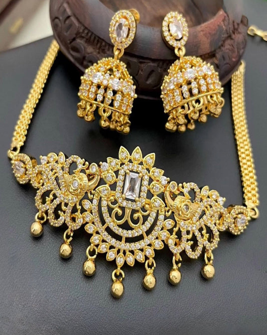 Divine Peacock Gold Bridal Set