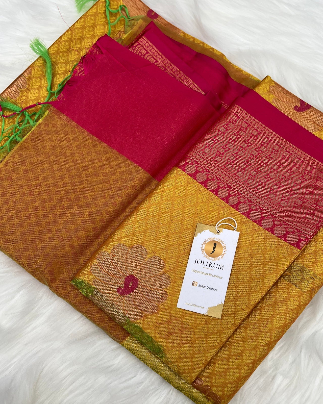 Mustard Saree with Rich Red Border