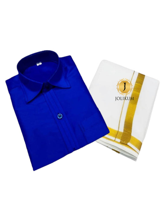 Kids Blue Shirt & Dhoti Set