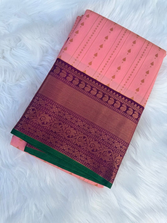 Pink Vairu Oosi Pattu Kanchipuram saree