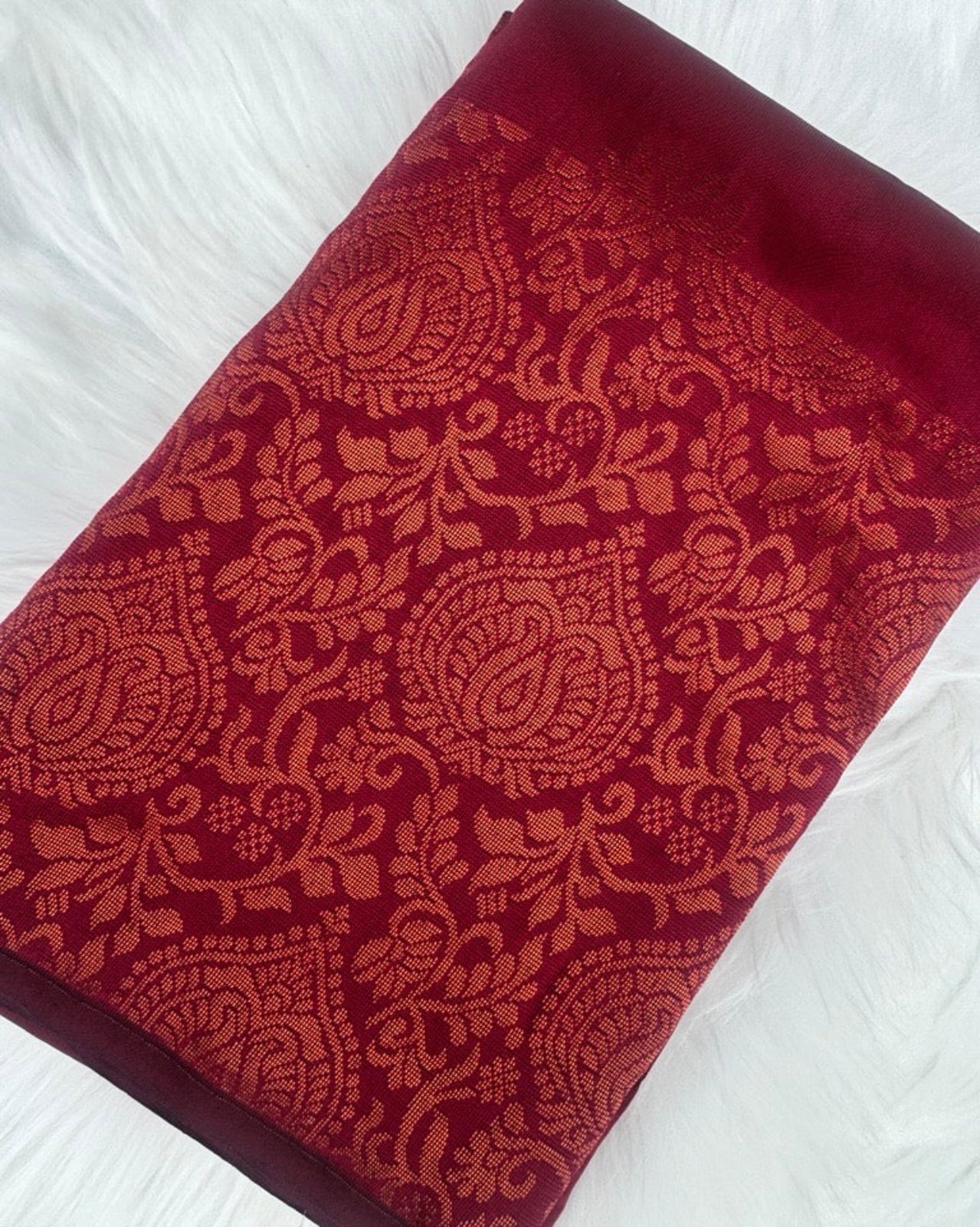 Hot Pink Semi-Silk Saree with Rose Gold Border