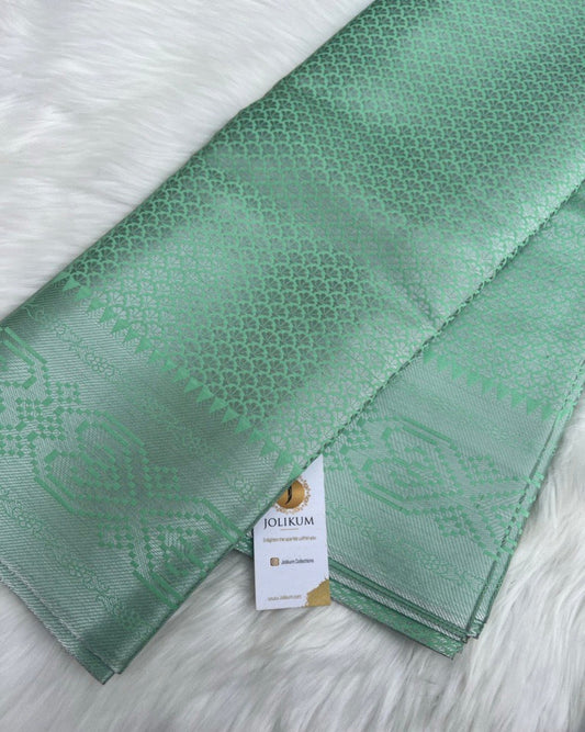 Teal Tussar Silk Saree with Elegant Silver Zari Work