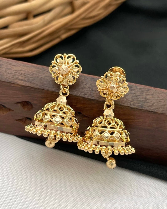 Small Gold Jhumka Earrings